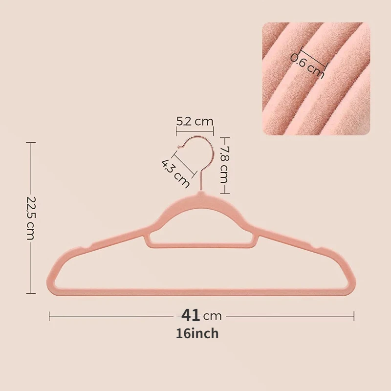 Garment Hooks 41CM ABS Flocking Non-slip Hanger