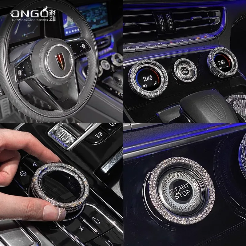 Ongo È Adatto Per Hongqi H9 Hs5 Interni Crystal Diamond Manopola Decorazione Volante Standard Car Standard Diamond Modific