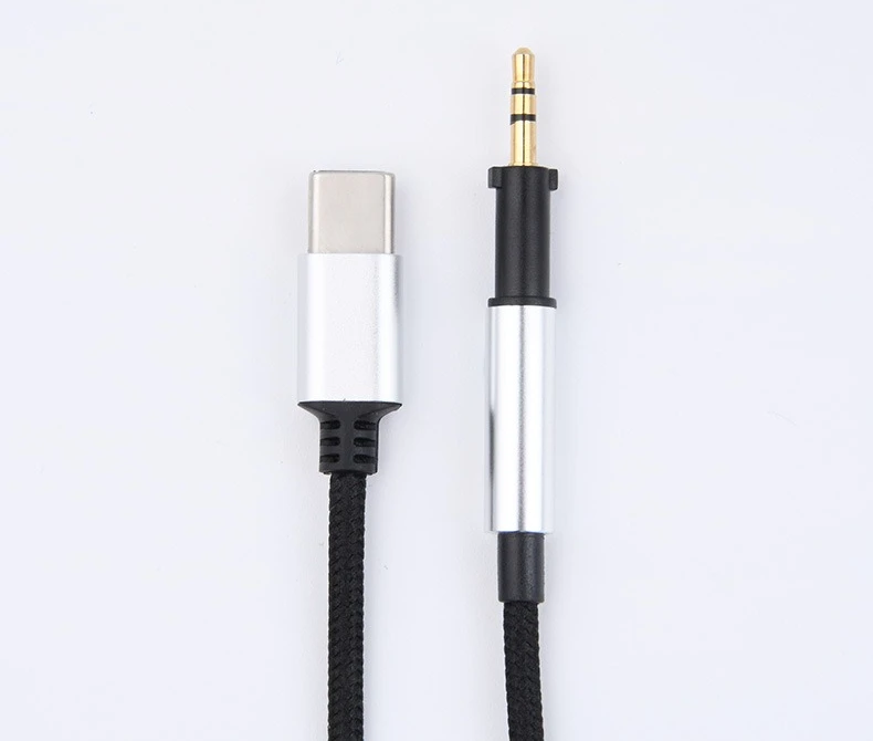 USB Type C to 2.5mm Replacement Nylon Braided Cable Wire Extension Cord for AKG K450 K451 K452 K480 K490 K495 Q460 Headphones