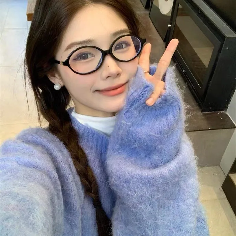 Leopard Print Oval Frame Glasses Women Lovely Anti Blue Light Plain Eyewear Finish Optical Spectacle Computer Clear Glasses Gift 5
