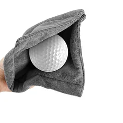 Microfiber Golf Ball Cleaning Towel with Carabiner Hook for Superior Water Absorption (Dark Grey)