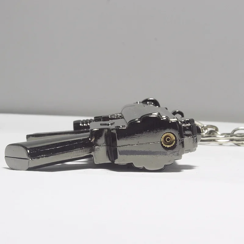 Mini Gun Shaped Dual Flame Lighter Metal Refillable Butane Gas Open Flame Lighter