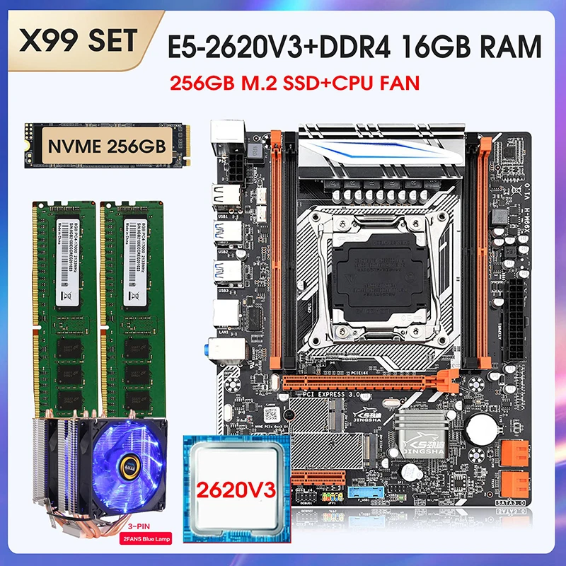 Jingsha X99 Motherboard Combos Lga2011v3 E5 2620 V3 Cpu And 16gb (2