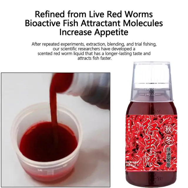 Harrod Red Worm Liquid Bait,100ml Red Worm Attractant Scents - New Natural  Bait Scent Fish Attractants for Baits, High Concentration Fish Bait