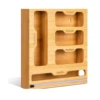 Bamboo Ziplock Food Bag Holder Compatible Wall Storage Racks Kitchen Storage Shelf Plastic Wrap Organizer Dispenser With Cutter 6