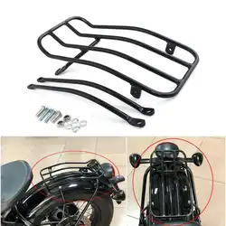 Motorcycle Solo Seat Rear Luggage Rack Holder Goods Shelves Trunk Rack For Triumph Bonneville T100 Bobber 17-20 Black Steel