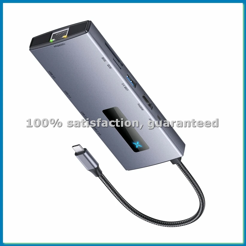 10-in-1 타입-C 허브 4K 60Hz USB C 허브 타입 C - 이더넷 포트 PD 100W USB 3.0 허브 SD/TF 카드 슬롯 노트북 태블릿용-A09I