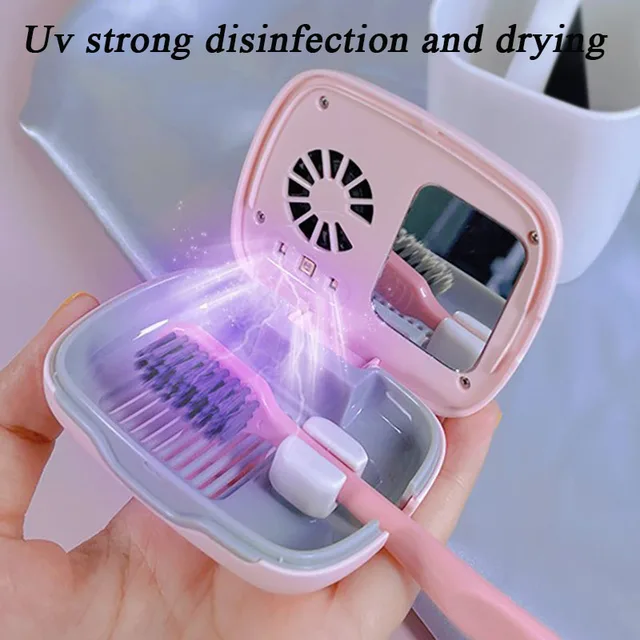 Portable Toothbrush Sterilizer USB Universal Intelligent UCV UV Disinfection Box ABS Air Dry Toothbrush Sanitizer Case