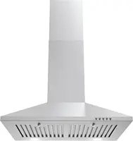 COS-6324EWH Wall Mount Range Hood, Chimney-Style Over Stove Vent, 3 Speed Fan, Permanent Filters, LED Lights in Stainless Steel 1
