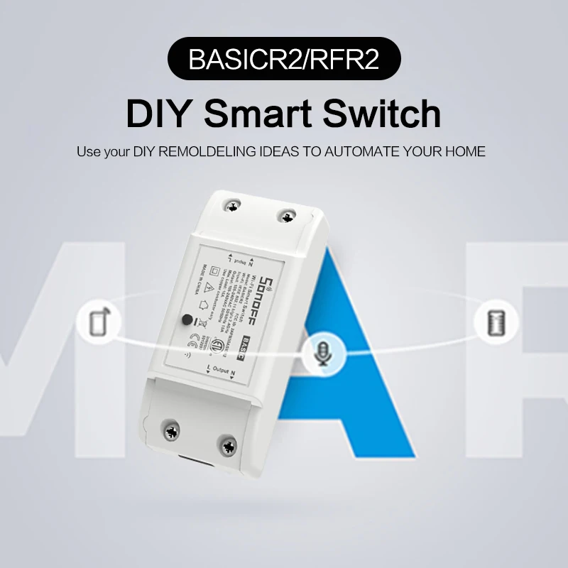 Sonoff Basic R2 스마트 홈 Wifi 무선 스위치 Wifi 차단기 모듈 작동 Amozon Alexa 및 Google 홈 Ewelink Itead Sonoff