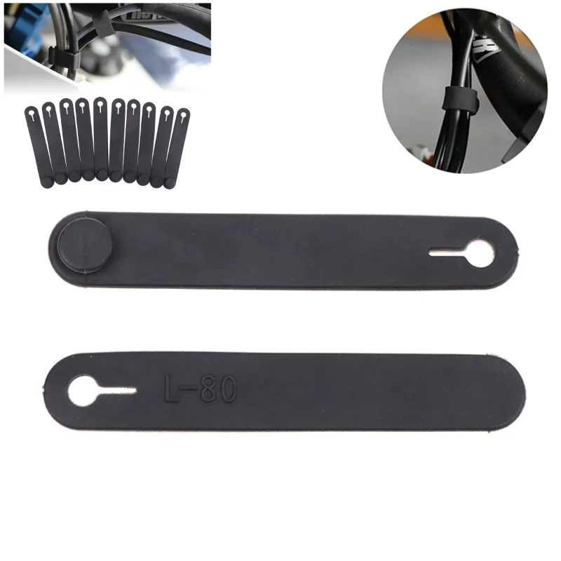 10Pcs Motorcycle Rubber Frame Securing Cable Wiring Harness Power Cord Tie Clutch Line Brake Cable Ties Elastic Fix Accessories