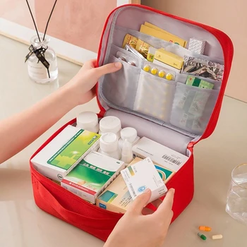 Kit medico portatile portatile, kit di pronto soccorso domestico, kit medico da viaggio all'aperto, borsa per medicinali di grande capacità