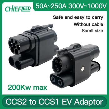 Chiefeed CCS2-CCS1 DC EV 어댑터, 고속 충전 포트, 자동차 고속 충전 컨버터, CCS1 DC 충전 포트, 250A, 300V ~ 1000V