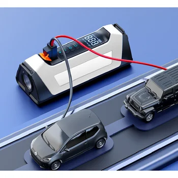 Strumento di accensione del gonfiatore della batteria di emergenza per auto 4 in 1 Pompa d'aria intelligente Compressore Strumento di accensione del gonfiatore della banca di potere del pneumatico digitale