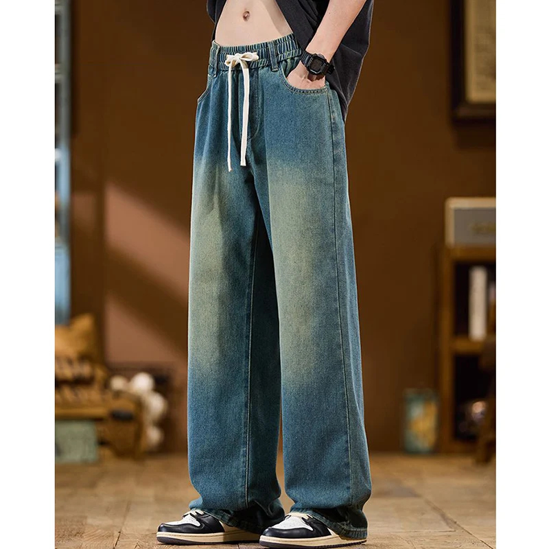 الرجال جديد فضفاض الجينز موضة Y2K شارع العليا الرج...