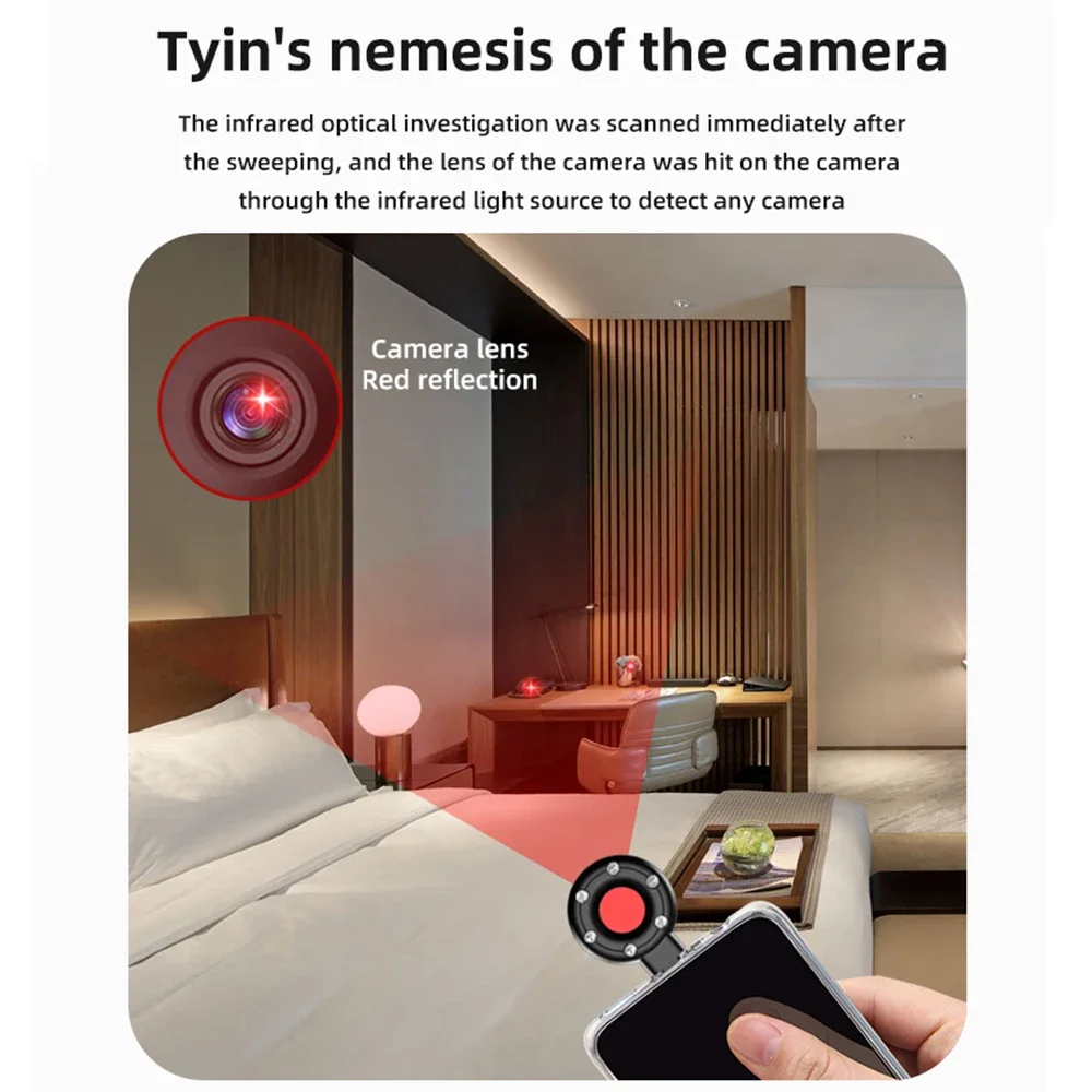 Portable Camera Detector Rf Detector IR Alarm for Outdoor Travel Hotel Rental Anti Candid Hidden Camera Finder Led Light hidden camera detector,infrared camera detector,camera detector