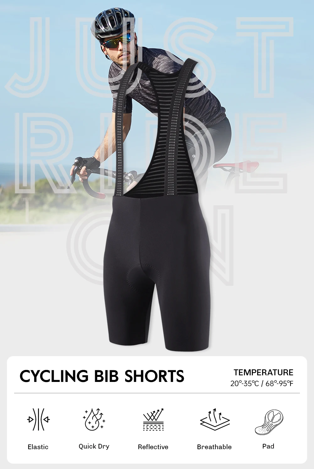 RION Männer Radfahren Trägerhose MTB Mountainbike Strumpfhosen Lätzchen Fahrrad Kleidung Italienische Dolomiti Pad 5H Fern Reiten im Freien – Detail 1
