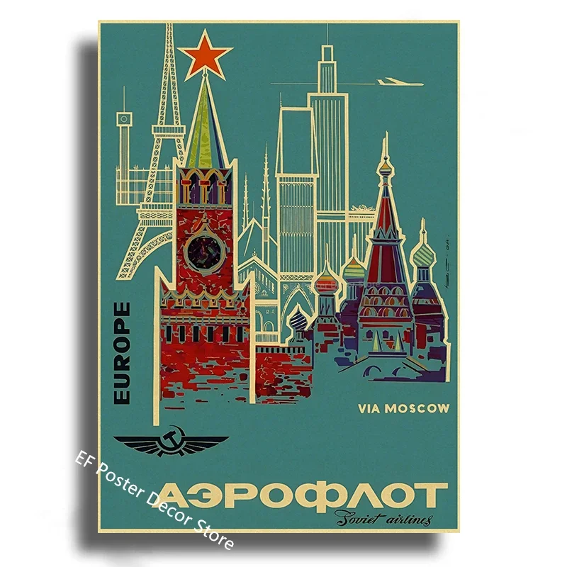 Vintage Stalin Ussr Cccp Poster Poster Aesthetic Prints And Posters Wall Art Retro Painting Home Room Cafe Club Dorm Wall Decor Peckshirt