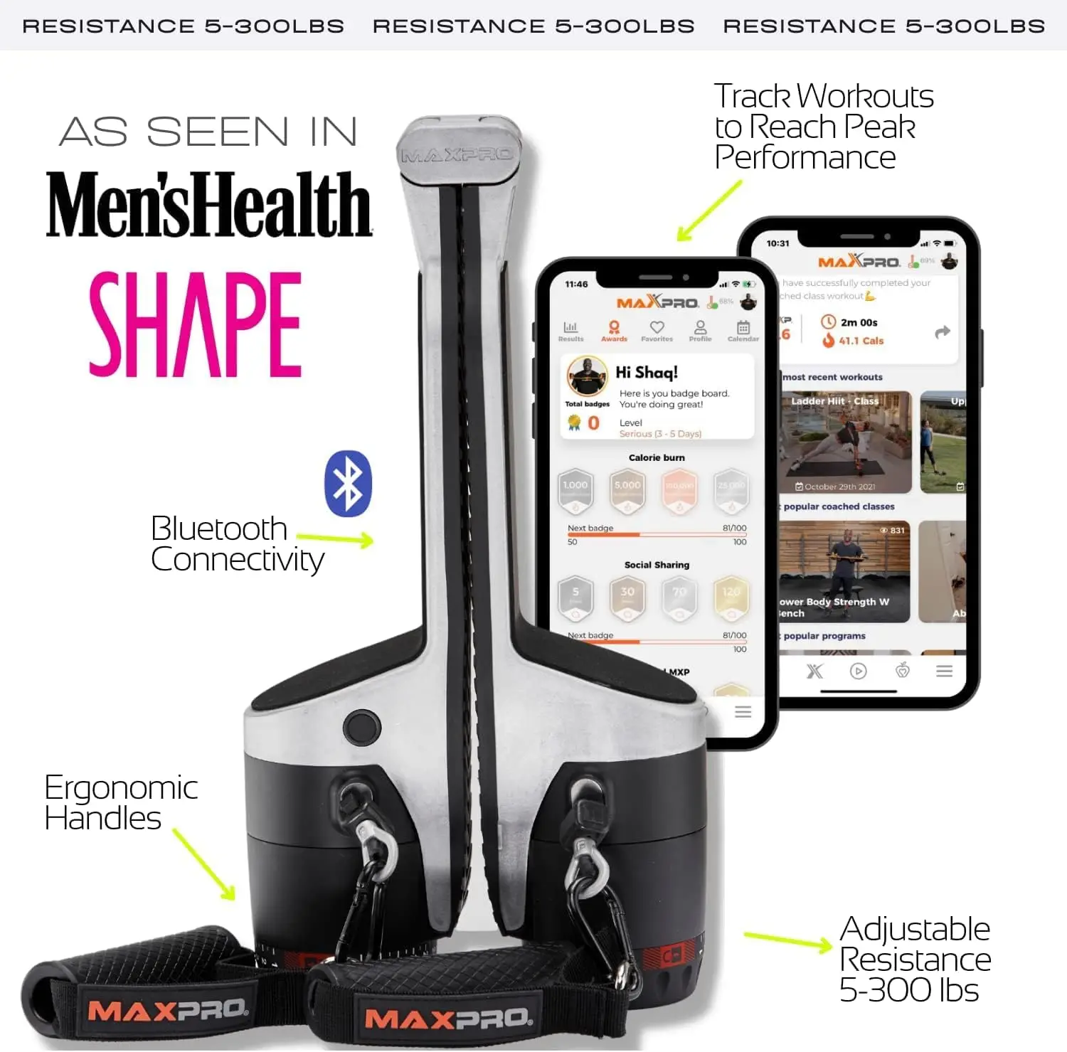 Fitness: Cable Home Gym As Seen on Shark Tank Versatile Portable Bluetooth Connected Strength - Image 2
