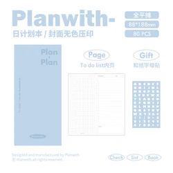 Macaron Cute Notebook Daily Planner with Soft PU Cover - Portable Agenda for Time Management and Learning (Blue High Sense)