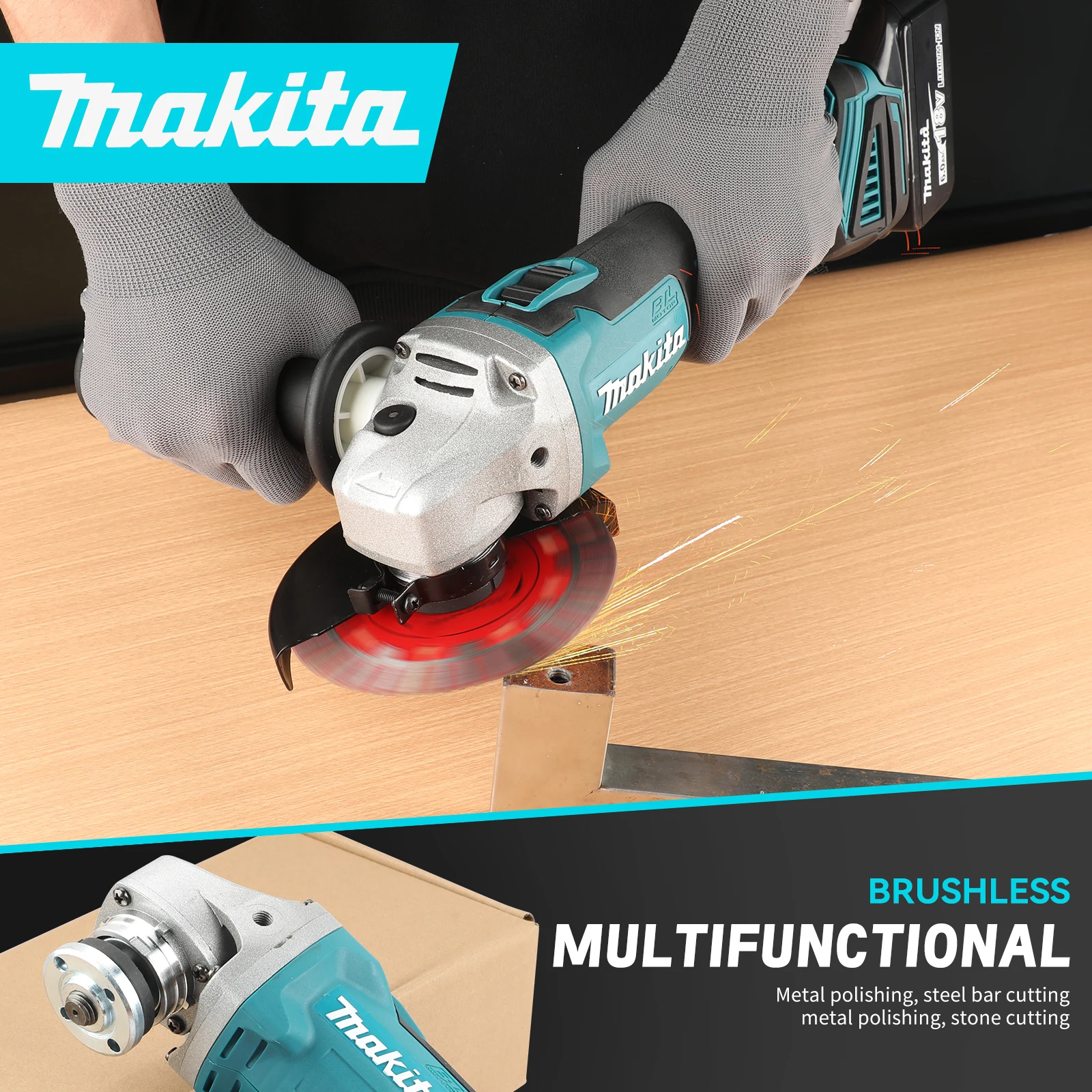 Makita angle grinder full view