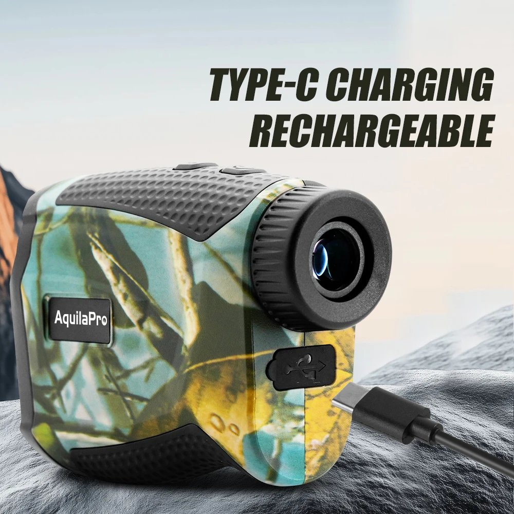 Laser Rangefinder with Distance/Angle/Speed Modes Type-C Charging 6X Magnificat