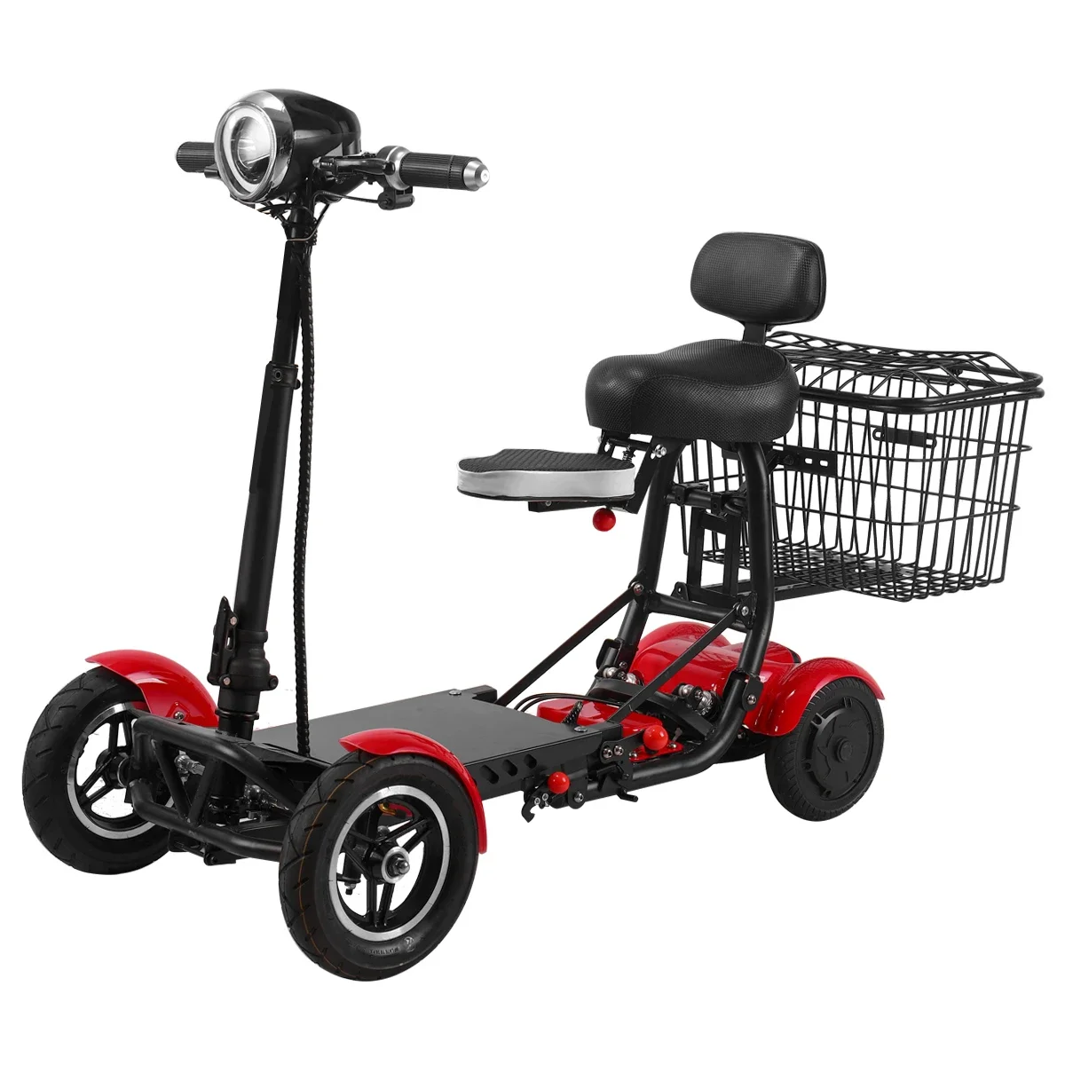 foldable four wheels dual motor mini 2 seater 10 inch folding mobility electric scooter for disabled adults bike 4 wheels S581a860d8d6c4a1fbacbc50fcb126941V