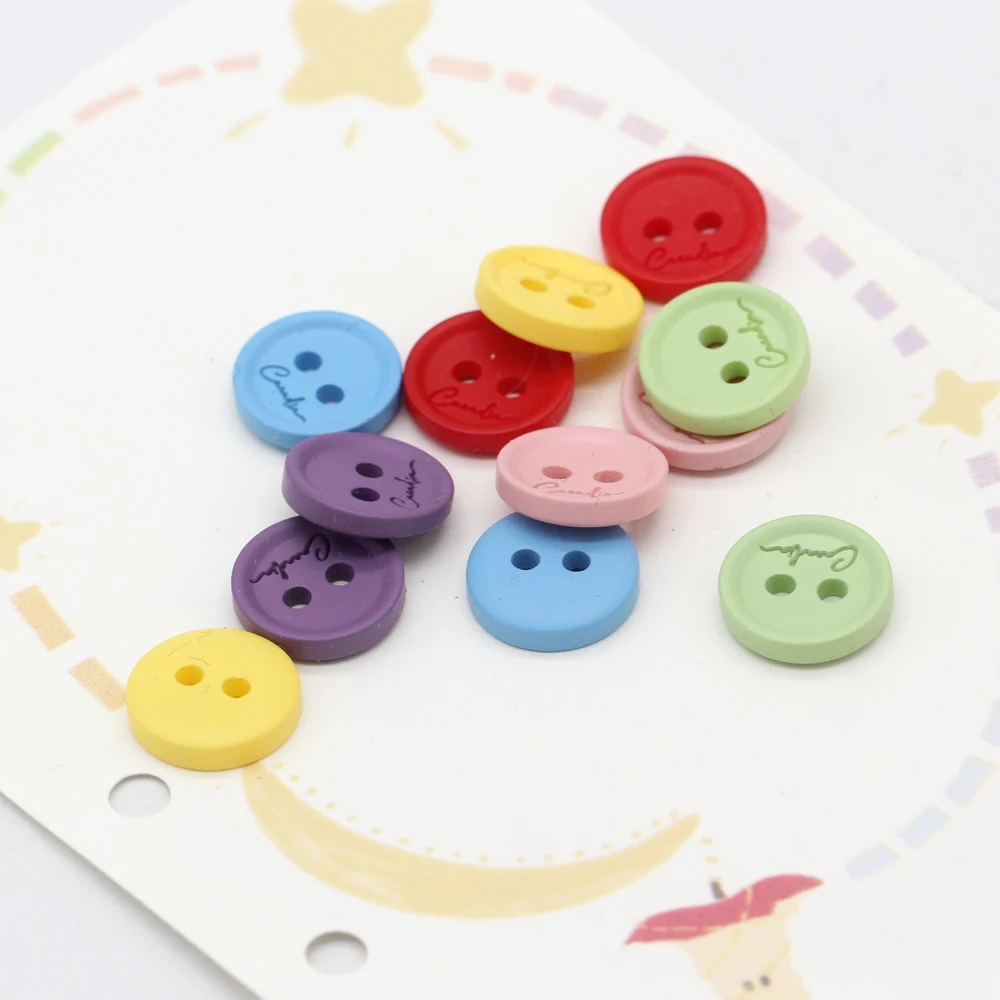 DOTOLLE 11mm 작은 믹스 컬러 라운드 수지 단추 의류용 귀여운 봄 셔츠 블라우스 카디건 DIY 공예 봉제 용품