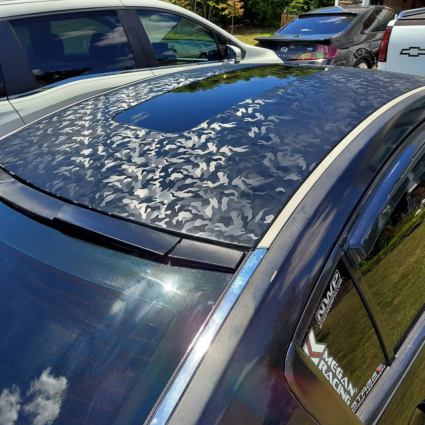 Glossy Black Cosmic Hex Forged Carbon Fiber Vinyl Wrap for Vehicle Accessories