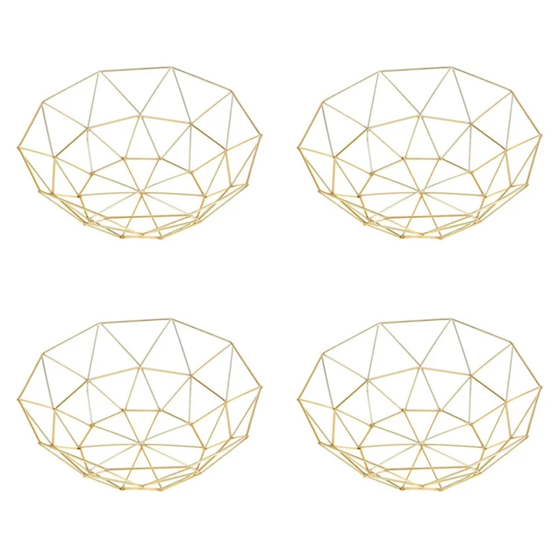 

4 шт., металлическая корзина для фруктов, большая круглая подставка для Хранения Хлеба