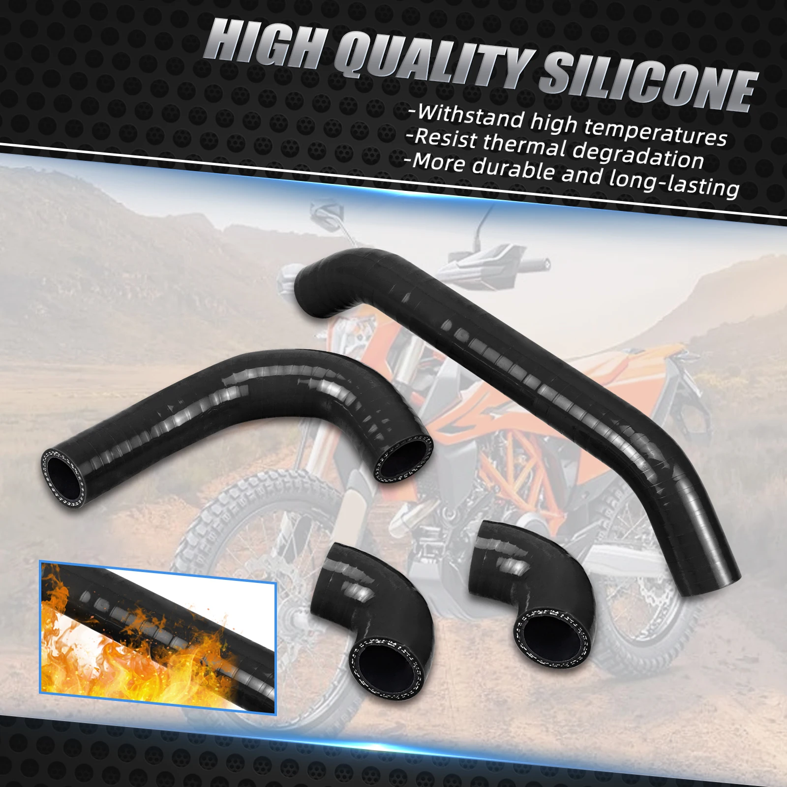 NICECNC Für Husqvarna 2024 TE 300 TE250 Silikon Kühler Kühlmittel Schlauch Klemmen Kit TX300 2023-2024 250 300 TE Für KTM EXC 300 – Detail 3