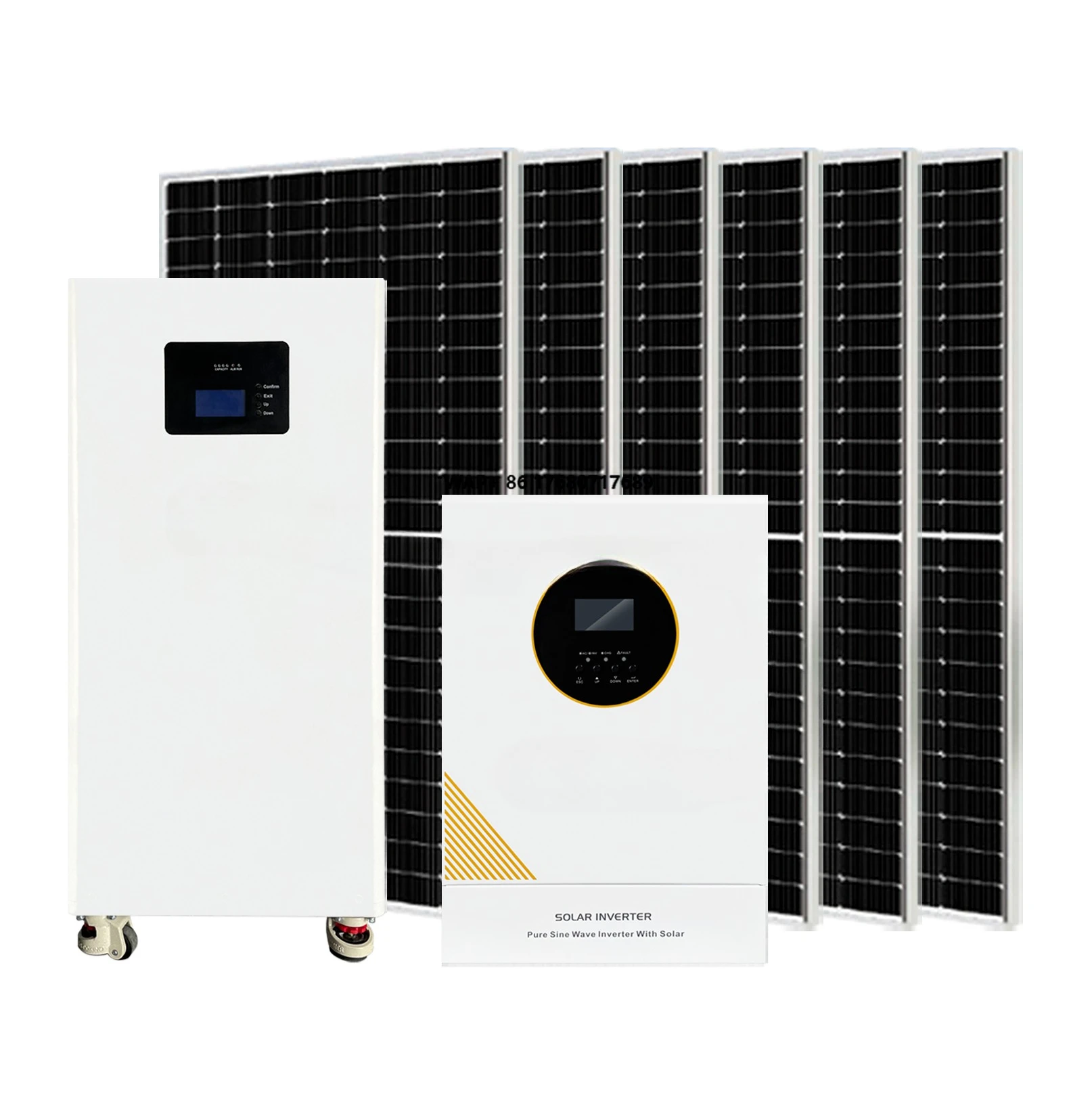 Home Off-Grid Solar Power System Kit with 3000W 5000W 10000W Lithium ...