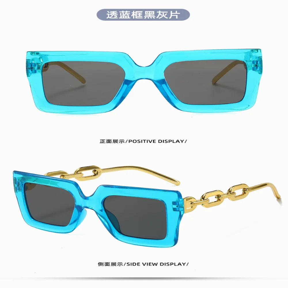 Women Fashion Sunglasses Oversized Frame Women Glasses Brand Designer Square Glasses Uv400 Golden Leg Eyewear Acessories