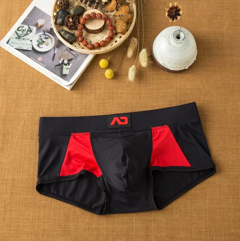 Men's flat-angle milk silk underwear comfortable and skin-friendly breathable silky smooth quick-drying low-rise boxers 2