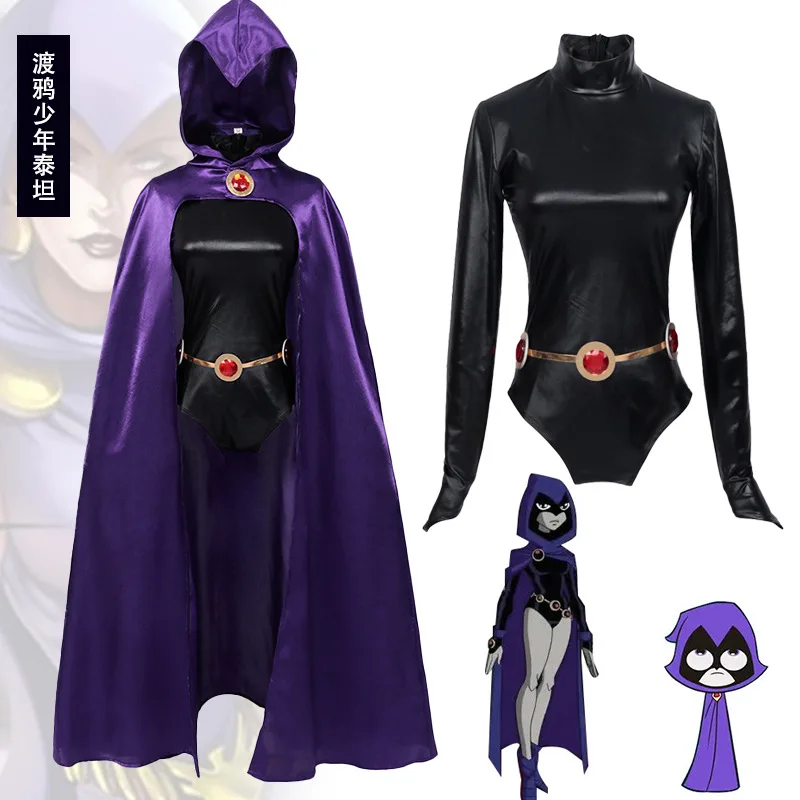 Secondo Elemento Animazione Cos Costume Raven Teen Titans Raven Cosplay Animazione Costume Da Palcoscenico