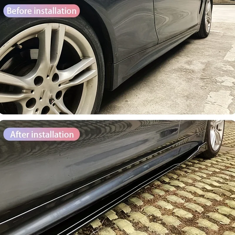 Car Side Skirts Extension Rocker Panels Lip Bumper ABS 8p 2.2M 86.6inch For BMW 3 Series E90 E91 320i 330i 2005-2011 car bumper spoiler,bumper lip,bumper lip decoration,car rear bumper lip,front bumper decoration,front bumper cover,car side spoiler,bumper protector,car rear bumper cover
