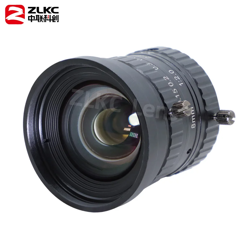 8mm 렌즈 F2.0 C-마운트 fa 렌즈 2/3인치 대형 아이리스 5메가픽셀 카메라 머신 비전 저왜곡 렌즈 광각 5MP LM0820MP5