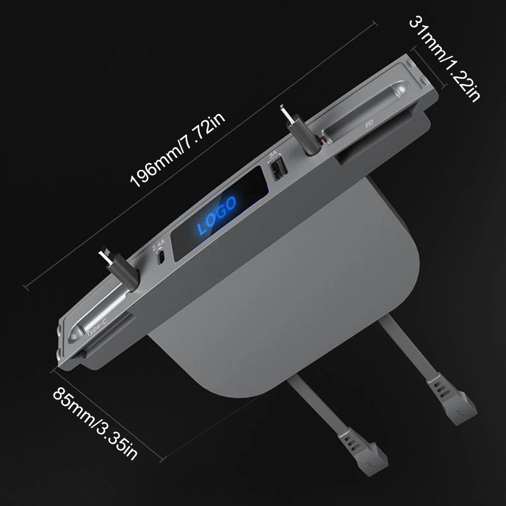 테슬라 모델 3 Y 도킹 스테이션 27W 빠른 충전기 USB LED 션트 허브 확장 센터 콘솔 4 포트 스마트 센서 2023