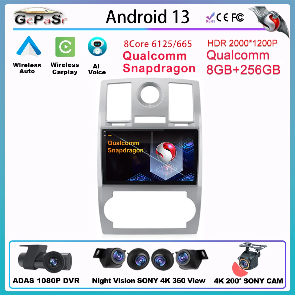 

Carplay Radio Android Auto For CHRYSLER 300C Aspen 2004 - 2008 Automotive Multimedia Receiver Monitor Head Unit GPS Navigation