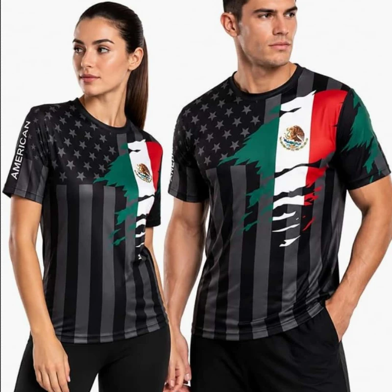 NEUES Fußballtrikot im Nationalflaggen-Stil mit schwarzem Streifenmuster und V-Ausschnitt, atmungsaktiv, passend für Eltern und Kinder, heiß begehrt