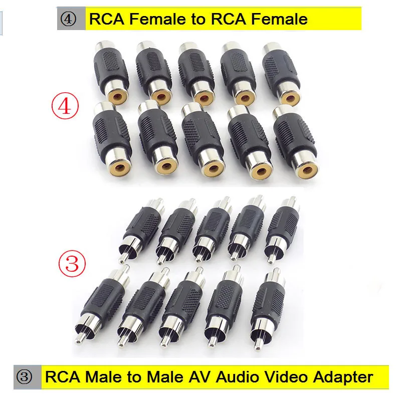 Video Audio Converter 1pcs BNC RCA male female to BNC RCA male female adapter plug Coax Cable Video audio wire Connector For CCTV Camera Q1