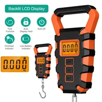 Digital Fishing Scale, Fishing Postal Hanging Hook Scale,110lb/50kg Luggage Scale w/ Measuring Tape,Luggage Hook,Backlit LCD Dis