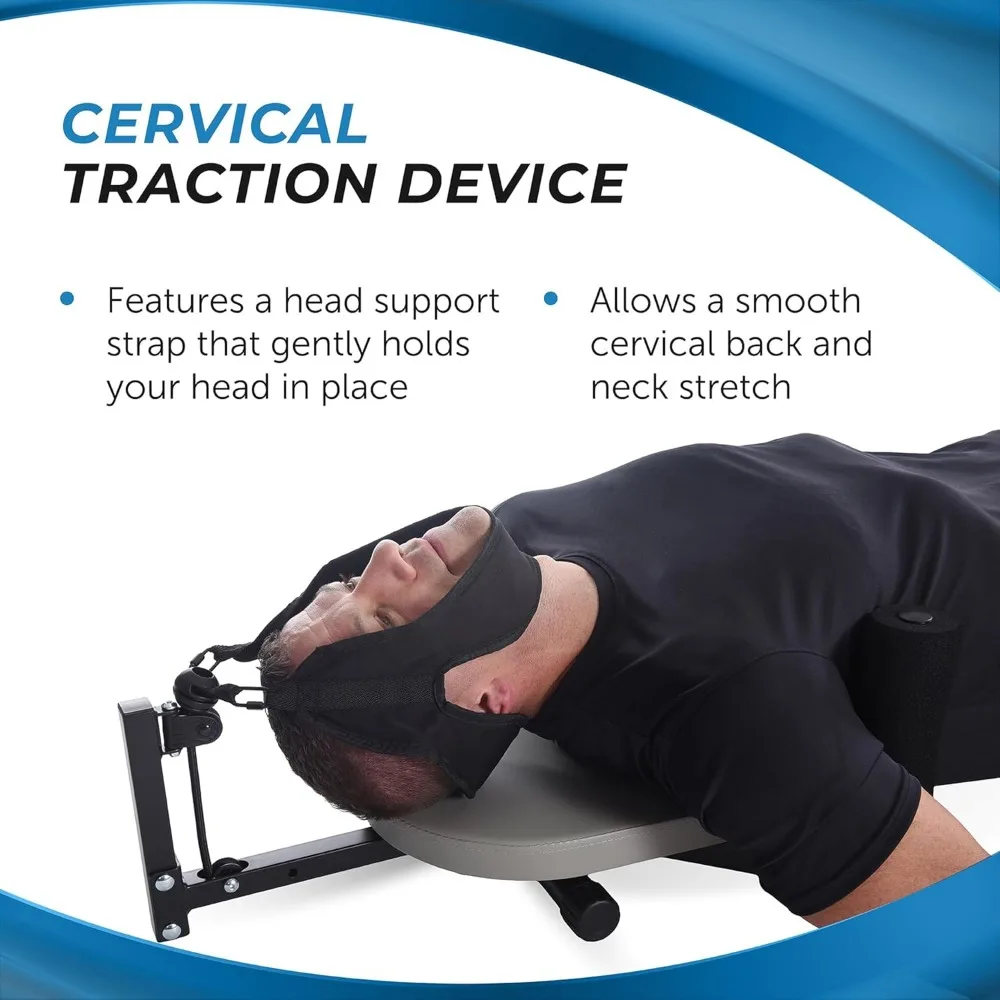 Inline Back Stretch Bench with Cervical Traction-Back and Neck Decompression-Inversion Table Alternative