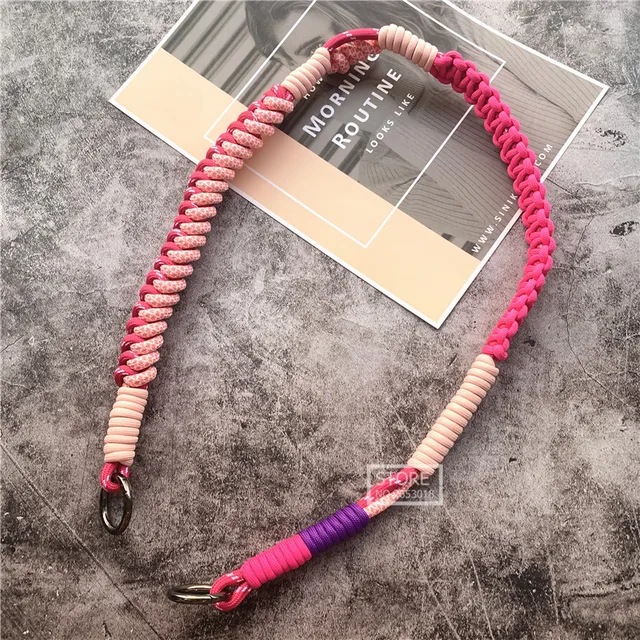 Cuerda Para Colgar El Teléfono Móvil, Tira Rosa, Llavero Hecho A Mano,  Exquisita Carcasa De Teléfono, Correa De Hombro, Bolsa Circular De Metal -  Correas Para Móviles - AliExpress