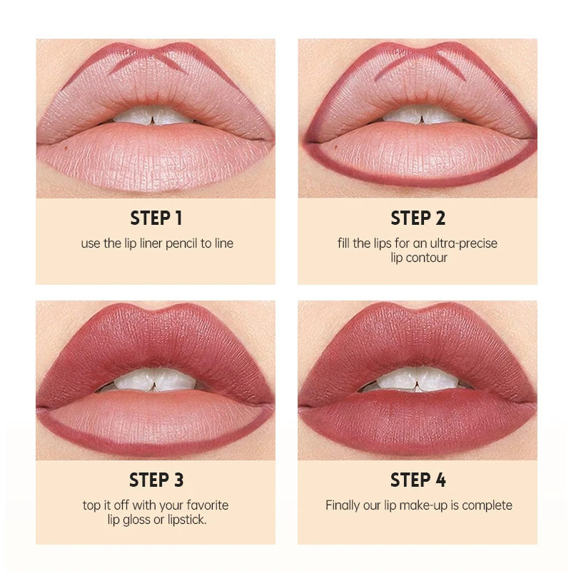 12-Color Velvet Matte Lipstick & Liner Red Contour Tint Lipstick-Waterproof, Long-Lasting Wear, Ideal Gift 4