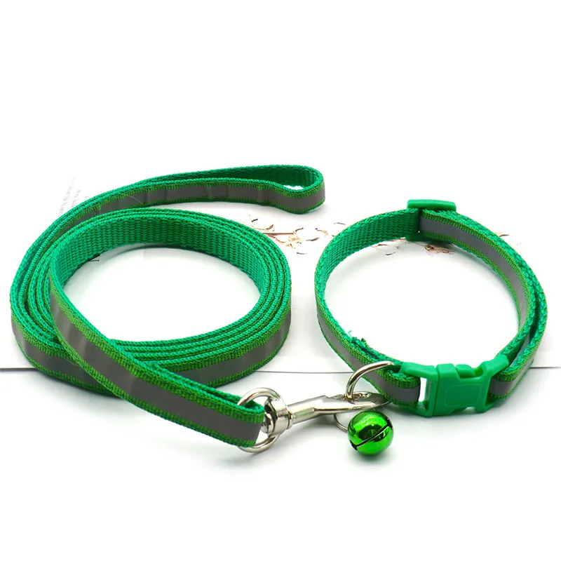 Reflective Pet Leash Kitten and Dog Collar Adjustable Walking Rope Set for Dogs and Cats Go Out Traveling Pet Accessories 