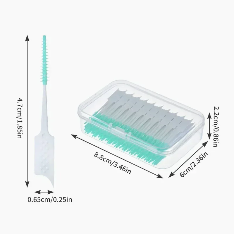 20Pcs 이중 용도 치간 브러쉬 부드러운 실리콘 일회용 치과용 픽, 효과적인 치아 청소를 위한 프리미엄 치실 픽