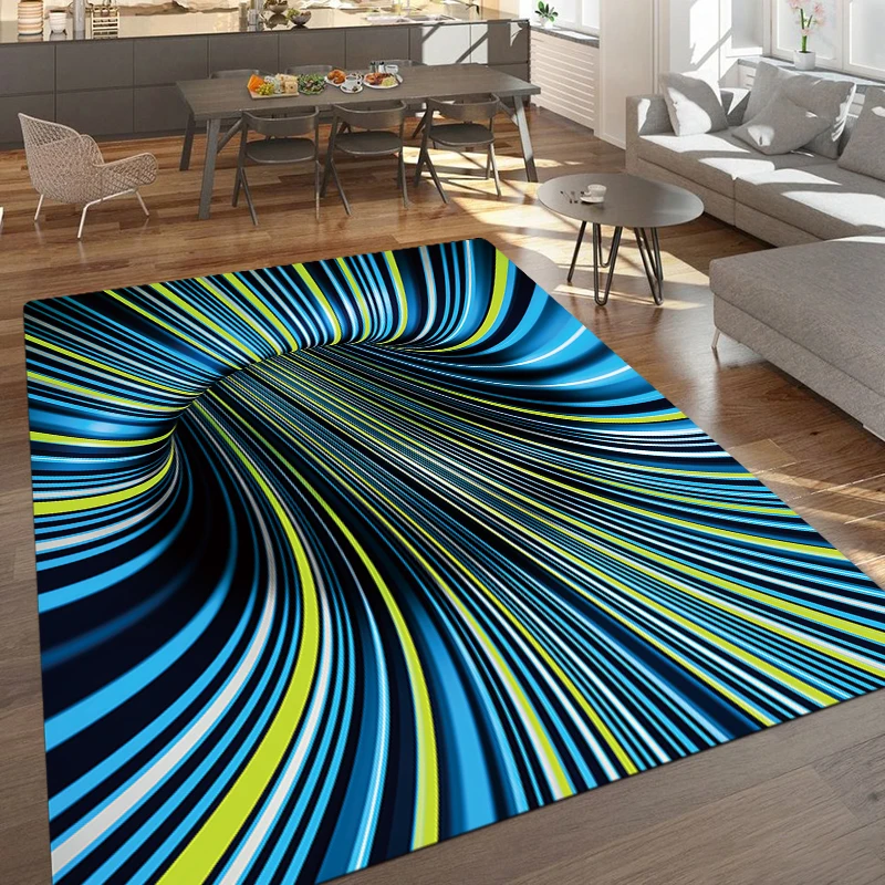 

Blue Color 3D Waterfall Pattern Printed Rectangle Carpet Art Rug For Bedroom Living Room Soft Fluffy Rug Nonslip Mat Home Decor