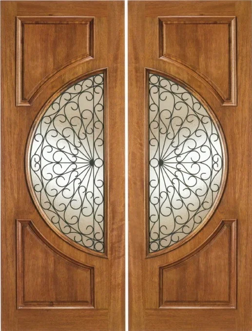 American Stylish Luxury Solid Wood Exterior Double Front Doors 2