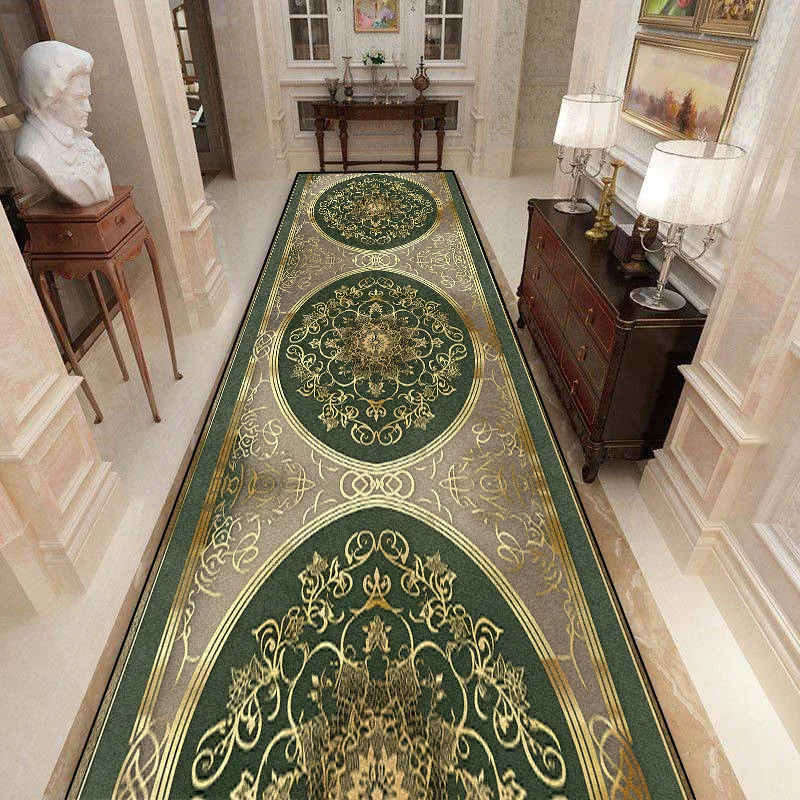 Luxury Marble Corridor Carpet Hotel Hallway Runner Decoration Rugs Living Room Aisle Washable Non-slip Floor Mat Customizable 4
